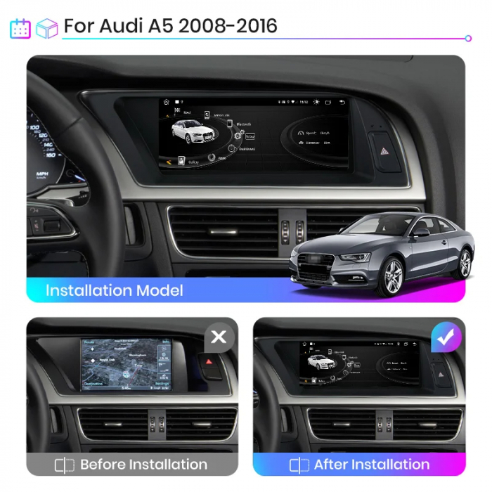 Navigatie Dedicata Audi A4 B8 (2013 - 2016), 8.8 Inch 8Gb Ram, 256Gb stocare, Carplay ,MMI [5]