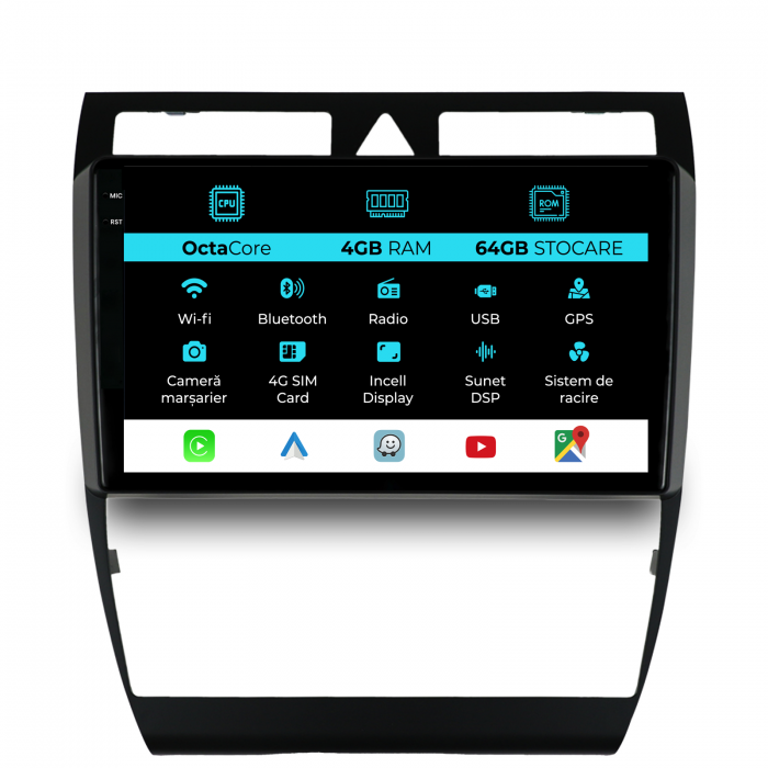 Navigatie Dedicata Audi A6 C5 (2000-2004), 9Inch, 4Gb Ram, 64Gb Stocare, Carplay [1]