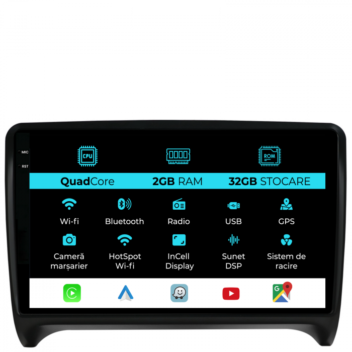 Navigatie Dedicata Audi TT (2006-2014), 9Inch, 2Gb Ram, 32Gb Stocare, Carplay [1]