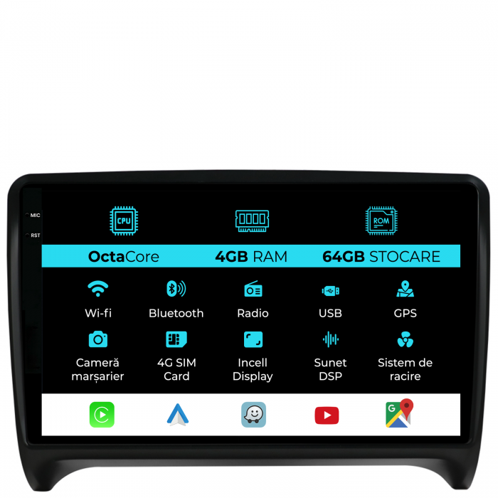 Navigatie Dedicata Audi TT (2006-2014), 9Inch, 4Gb Ram, 64Gb Stocare, Carplay [1]