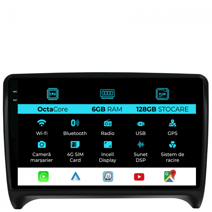 Navigatie Dedicata Audi TT (2006-2014), 9Inch, 6Gb Ram, 128Gb Stocare, Carplay [1]