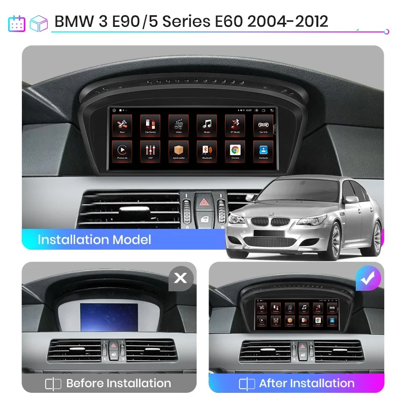 Navigatie Dedicata BMW Seria 3 E90 E91, Seria 5 E60 E61 (2004-2013), 8.8 Inch, 8Gb Ram, 128Gb Stocare, Carplay [3]