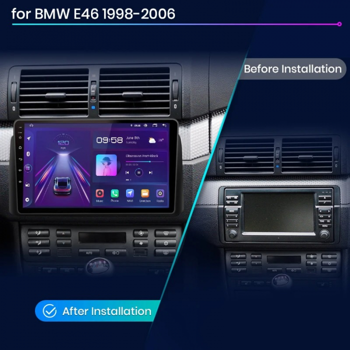Navigatie Dedicata BMW Seria3 E46 (1997-2005), 9Inch, 8Gb Ram, 256Gb Stocare, Carplay [7]
