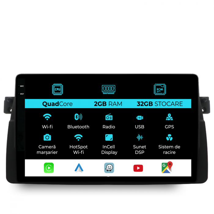 Navigatie Dedicata BMW Seria3 E46 (1997-2005), 9Inch, 2Gb Ram, 32Gb Stocare, Carplay [1]