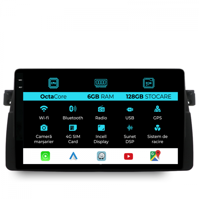 Navigatie Dedicata BMW Seria3 E46 (1997-2005), 9Inch, 6Gb Ram, 128Gb Stocare, Carplay [1]