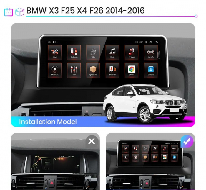 Navigatie Dedicata BMW X3 F25 / X4 F26 (2011-2017), 10.25 Inch, 4Gb Ram, 64Gb Stocare, Carplay [5]