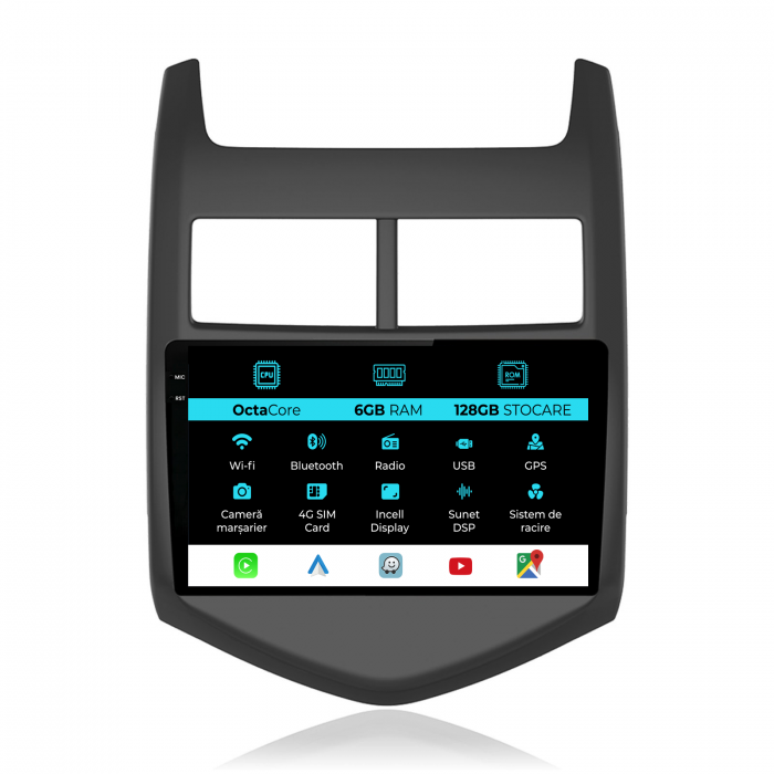 Navigatie Dedicata Chevrolet Aveo (2012-2014), Incell 9Inch, 6Gb Ram, 128Gb Stocare, Carplay [1]