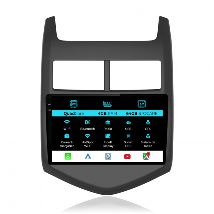 Navigatie Dedicata Chevrolet Aveo (2012-2014),QuadCore, 9Inch, 4Gb Ram, 64Gb Stocare, Carplay [1]