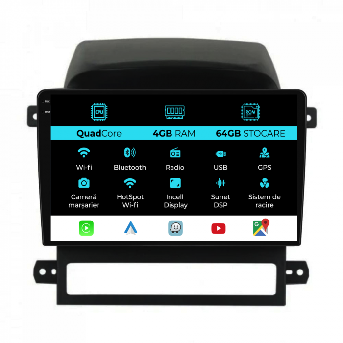 Navigatie Dedicata Chevrolet Captiva (2006-2011),QuadCore, 9Inch, 4Gb Ram, 64Gb Stocare, Carplay [1]