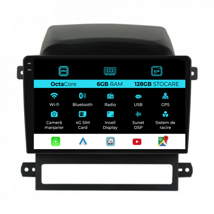 Navigatie Dedicata Chevrolet Captiva (2006-2011), Incell 9Inch, 6Gb Ram, 128Gb Stocare, Carplay [1]