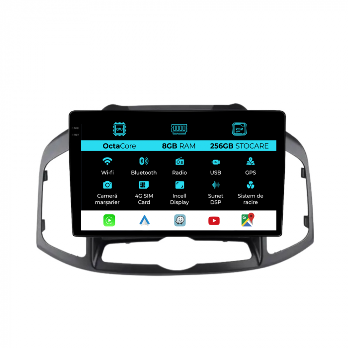 Navigatie Dedicata Chevrolet Captiva (2011-2016), Incell 10Inch, 8Gb Ram, 256Gb Stocare, Carplay [1]