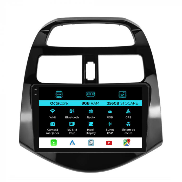 Navigatie Dedicata Chevrolet Spark (2009-2015), Incell 9Inch, 8Gb Ram, 256Gb Stocare, Carplay [1]