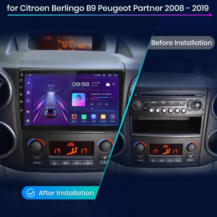Navigatie Dedicata Citroen Berlingo (2008-2019), 9Inch, 2Gb Ram, 64Gb Stocare, Carplay [5]