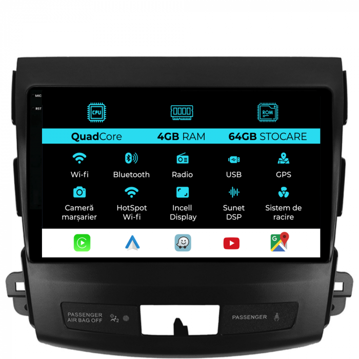 Navigatie Dedicata Citroen C-Crosser (2007-2012),QuadCore, 9Inch, 4Gb Ram, 64Gb Stocare, Carplay [1]