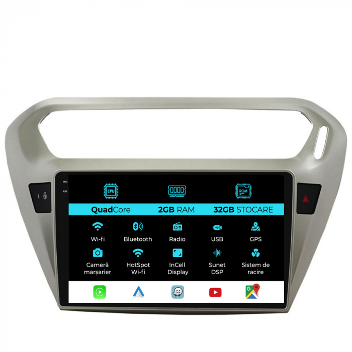 Navigatie Dedicata Peugeot 301 (2013-2018), 9Inch, 2Gb Ram, 32Gb Stocare, Carplay [1]