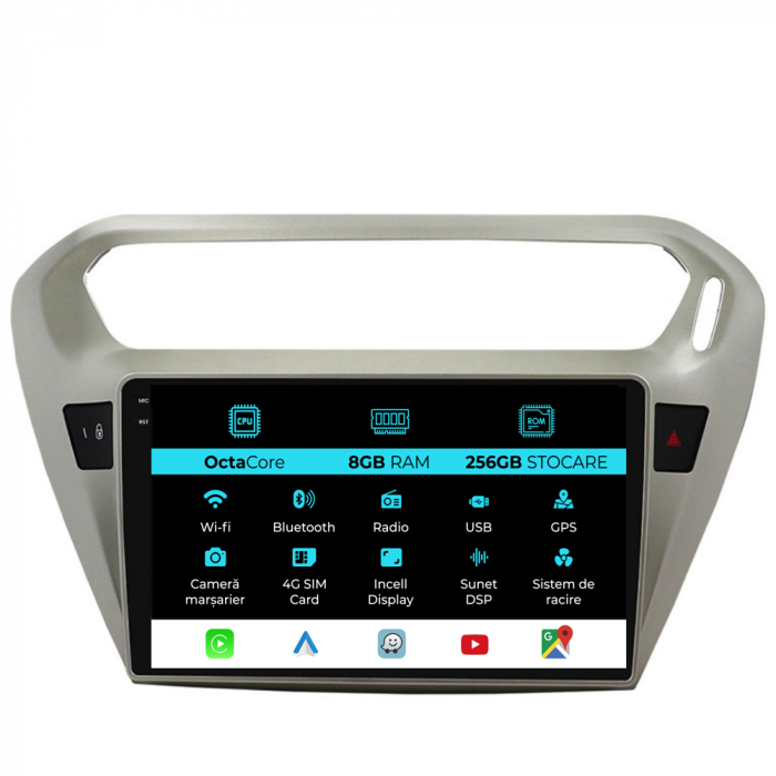 Navigatie Dedicata Peugeot 301 (2013-2018), 9Inch, 8Gb Ram, 256Gb Stocare, Carplay [1]