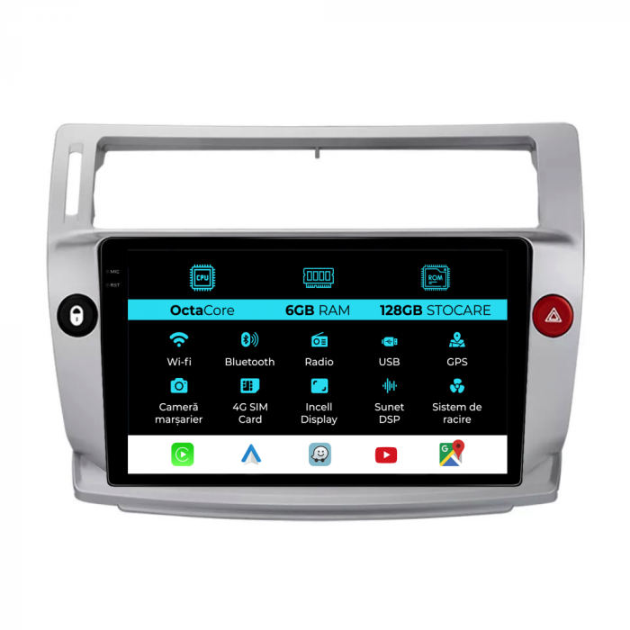 Navigatie Dedicata Citroen C4 (2004-2009), 9Inch, 6Gb Ram, 128Gb Stocare, Carplay [1]