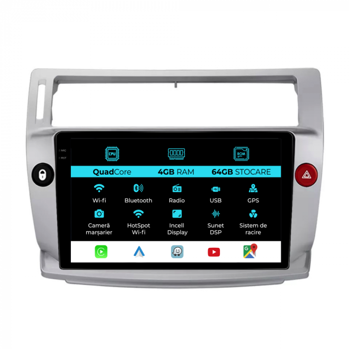 Navigatie Dedicata Citroen C4 (2004-2009),QuadCore, 9Inch, 4Gb Ram, 64Gb Stocare, Carplay [1]