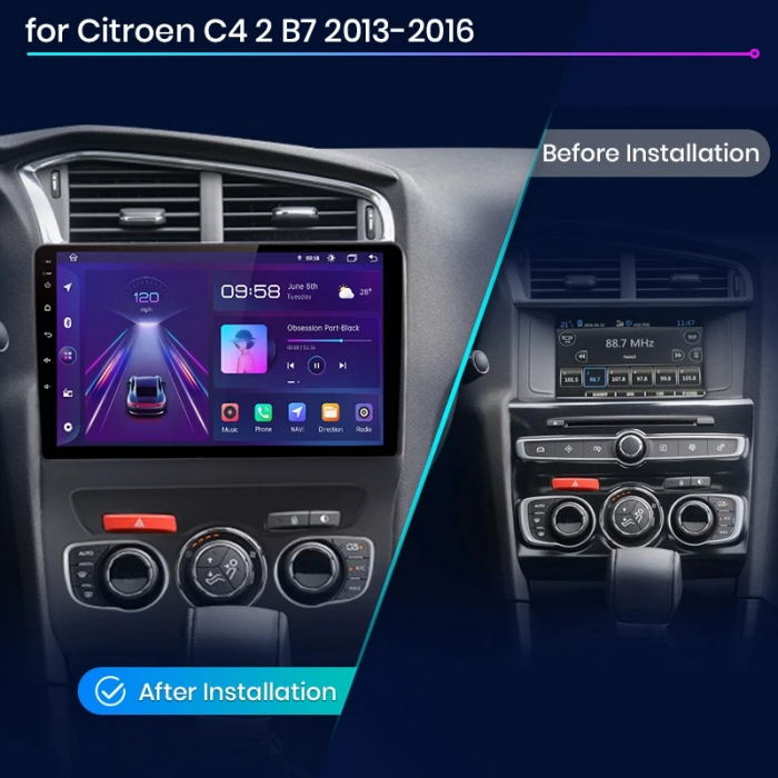 Navigatie Dedicata Citroen C4L (2013-2016), 9Inch, 2Gb Ram, 64Gb Stocare, Carplay [7]