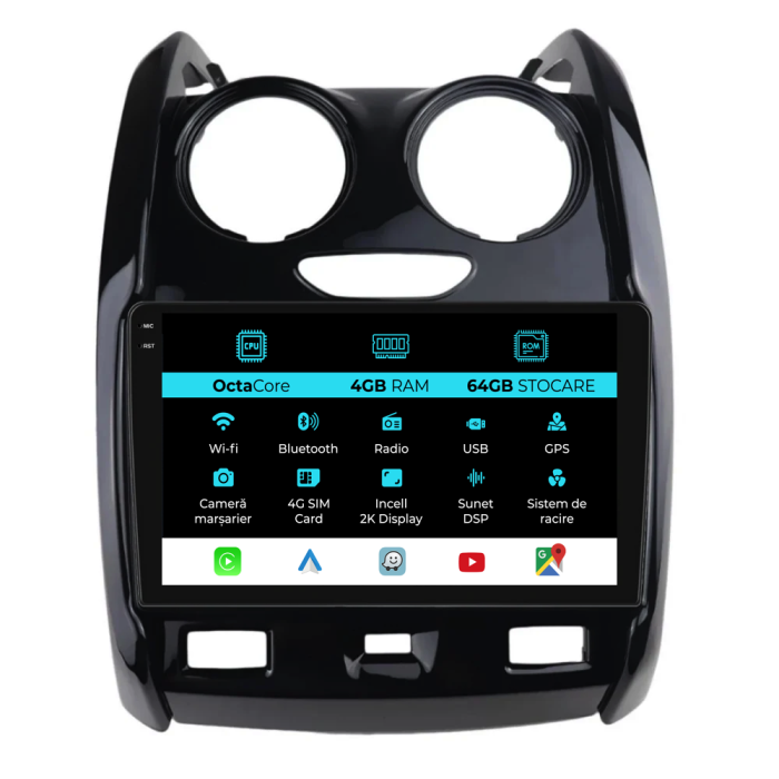 Navigatie Dedicata Dacia Duster (2010-2020), 2K, 4Gb Ram, 64Gb Stocare, Carplay [1]