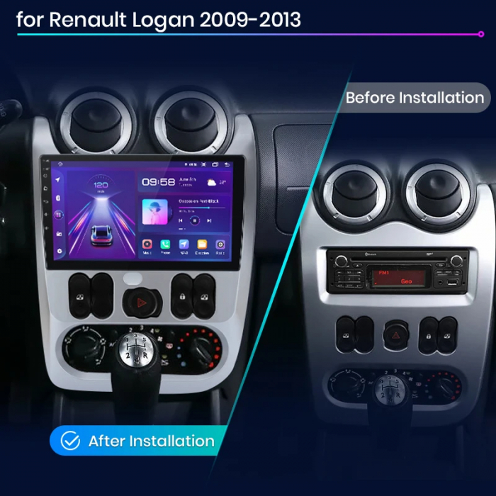 Navigatie Dedicata Dacia Logan/Duster/Sandero (2008-2013), 9Inch, 1Gb Ram, 32Gb Stocare, Carplay [7]