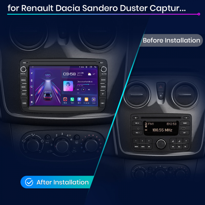 Navigatie Dedicata Dacia Logan/Duster/Sandero/Dokker, 7Inch, 2Gb Ram, 32Gb stocare, Carplay [2]