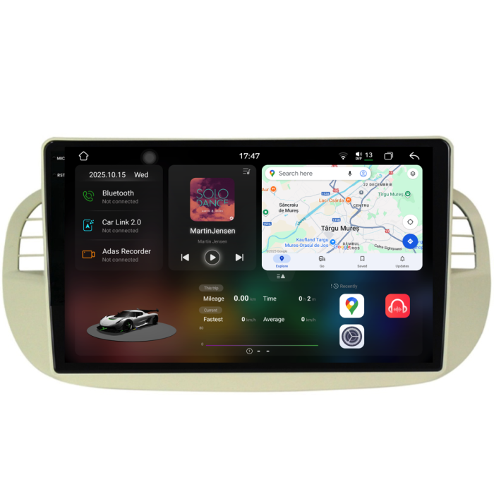 Navigatie Dedicata Fiat 500 (2007-2015), 2K, 12Gb Ram, 256Gb Stocare, Carplay [1]