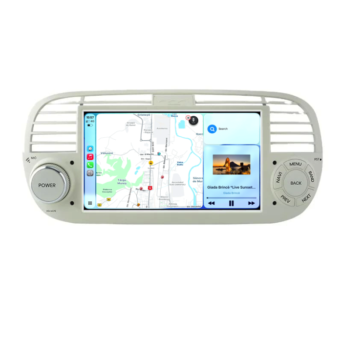 Navigatie Dedicata Fiat 500 (2007-2015), 7Inch, 2Gb Ram, 32Gb stocare, Apple Carplay/Android Auto [3]