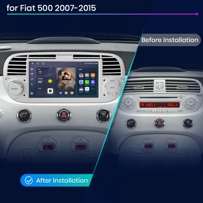 Navigatie Dedicata Fiat 500 (2007-2015), 7Inch, 2Gb Ram, 32Gb stocare, Apple Carplay/Android Auto [3]
