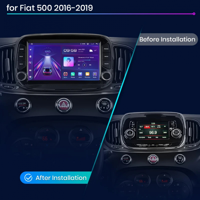 Navigatie Dedicata Fiat 500 (2016-2019), 7Inch, 2Gb Ram, 64Gb stocare, Carplay [5]