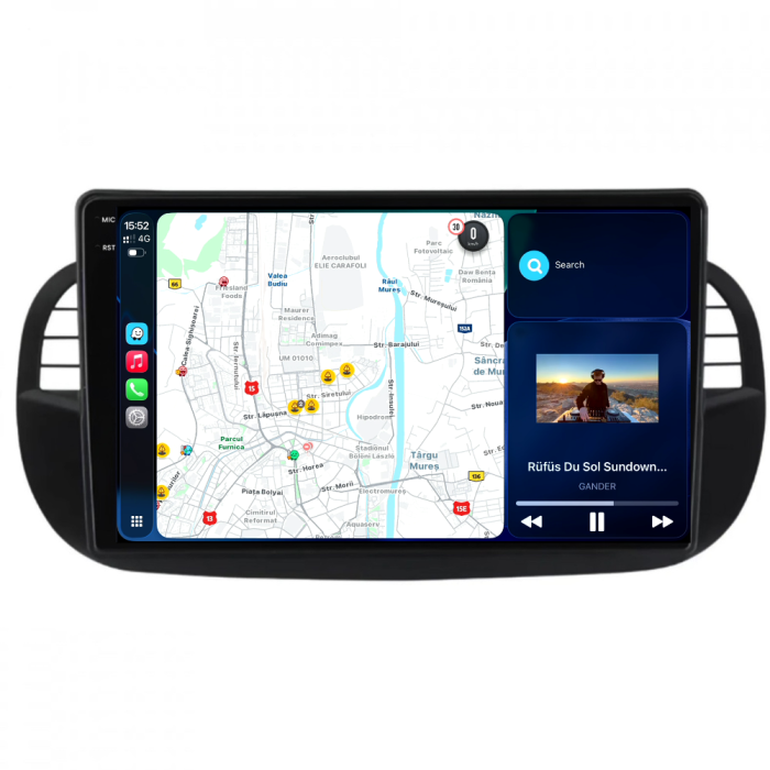 Navigatie Dedicata Fiat 500 (2007-2015), 9Inch, 4Gb Ram, 64Gb Stocare, Carplay [2]