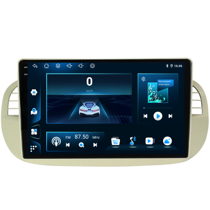 Navigatie Dedicata Fiat 500 (2007-2015), 9Inch, 6Gb Ram, 128Gb Stocare, Carplay [7]