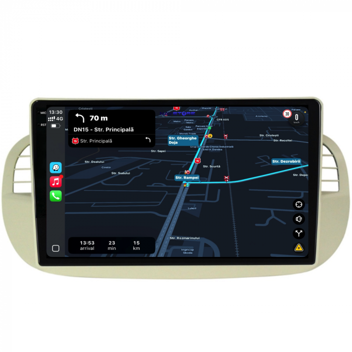 Navigatie Dedicata Fiat 500 (2007-2015), 9Inch, 6Gb Ram, 128Gb Stocare, Carplay [3]