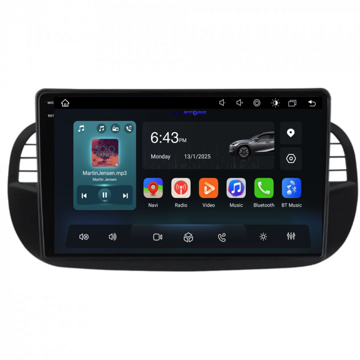 Navigatie Dedicata Fiat 500 (2007-2015), 9Inch,QuadCore, 4Gb Ram, 64Gb Stocare, Carplay [4]