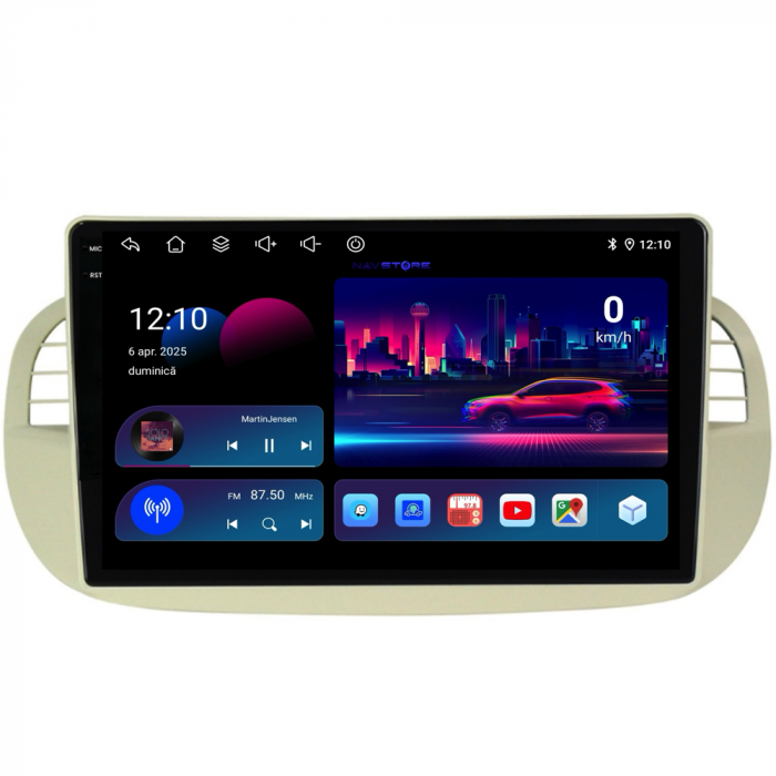 Navigatie Dedicata Fiat 500 (2007-2015), 9Inch,QuadCore, 4Gb Ram, 64Gb Stocare, Carplay [4]