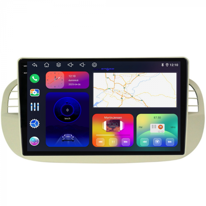 Navigatie Dedicata Fiat 500 (2007-2015), 9Inch,QuadCore, 4Gb Ram, 64Gb Stocare, Carplay [5]