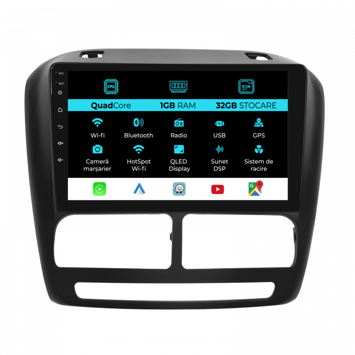 Navigatie Dedicata Fiat Doblo (2010-2015), 10Inch, 1Gb Ram, 32Gb Stocare, Carplay [1]