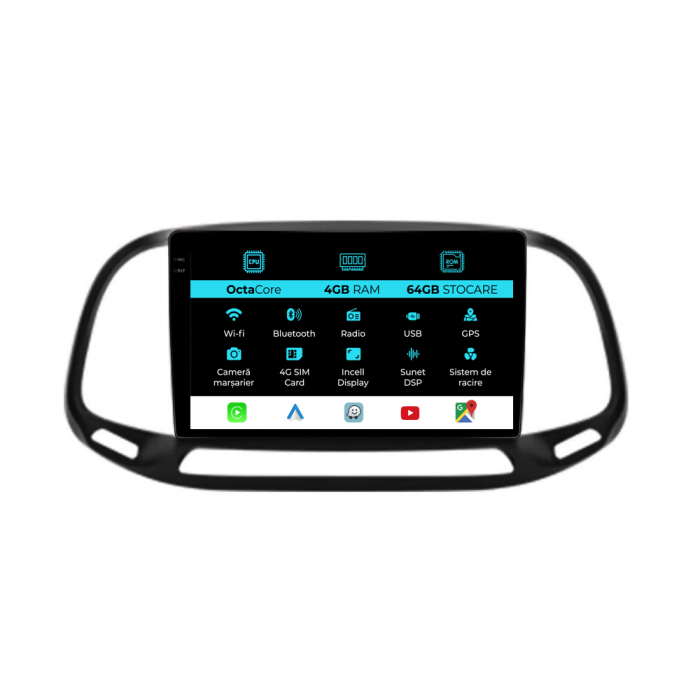 Navigatie Dedicata Fiat Doblo (2015-2019), 9Inch, 4Gb Ram, 64Gb Stocare, Carplay [1]
