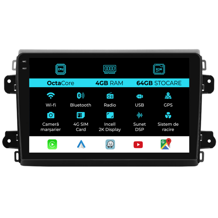Navigatie Dedicata Fiat Ducato 2020+, 2K, 4Gb Ram, 64Gb Stocare, Carplay [1]