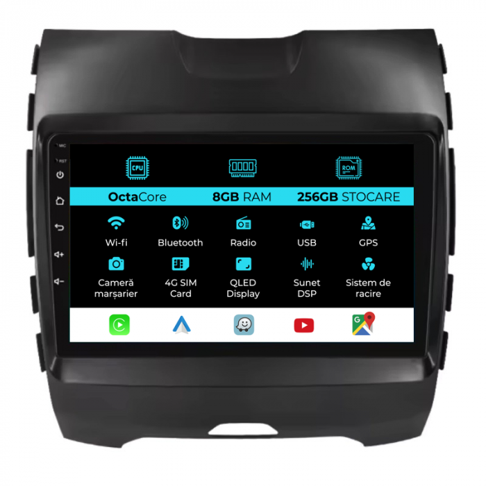 Navigatie Dedicata Ford Edge (2015 - 2021), 9Inch, 8Gb Ram, 256Gb Stocare, Carplay [1]