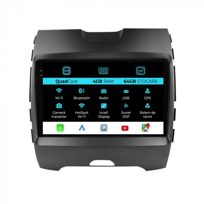 Navigatie Dedicata Ford Edge (2015-2021),QuadCore, 9Inch, 4Gb Ram, 64Gb Stocare, Carplay [1]