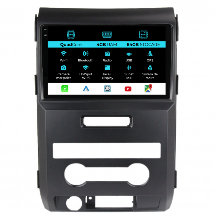 Navigatie Dedicata Ford F150 (2008-2014),QuadCore, 9Inch, 4Gb Ram, 64Gb Stocare, Carplay [1]