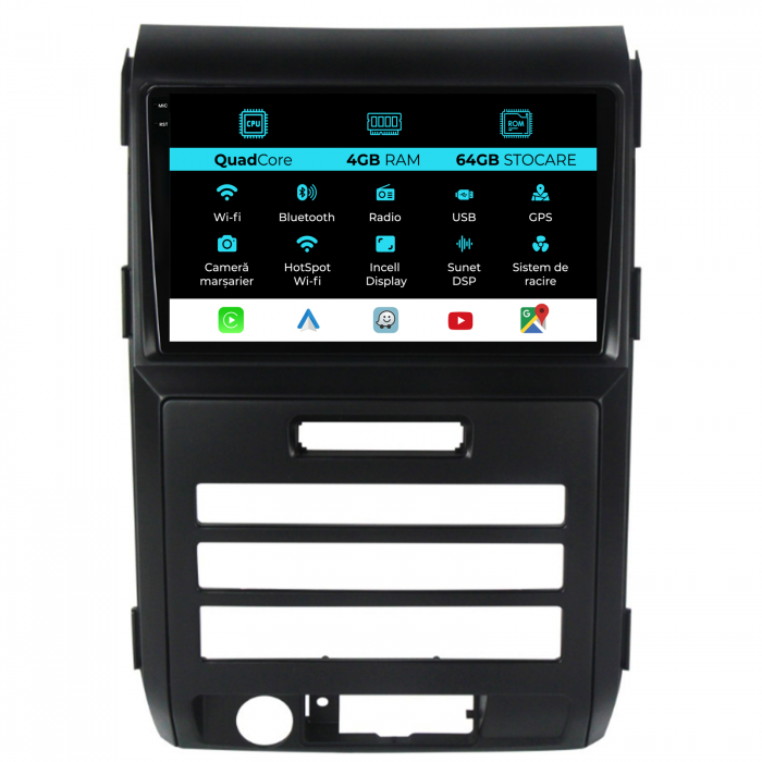 Navigatie Dedicata Ford F150 (2008-2014),QuadCore, 9Inch, 4Gb Ram, 64Gb Stocare, Carplay [1]