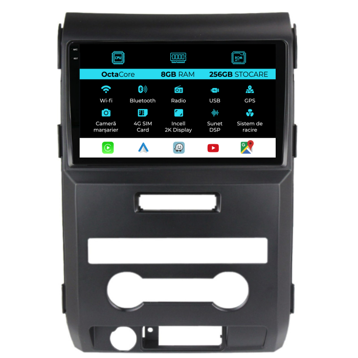 Navigatie Dedicata Ford F150 (2008-2014), 2K, 8Gb Ram, 256Gb Stocare, Carplay [1]