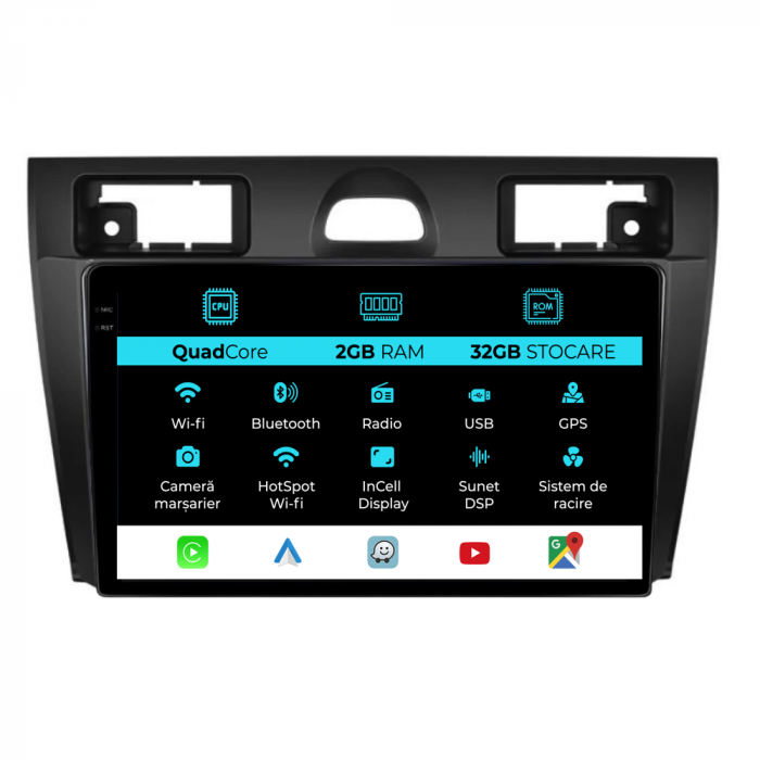 Navigatie Dedicata Ford Fiesta (2006-2011), 9Inch, 2Gb Ram, 32Gb Stocare, Carplay [1]