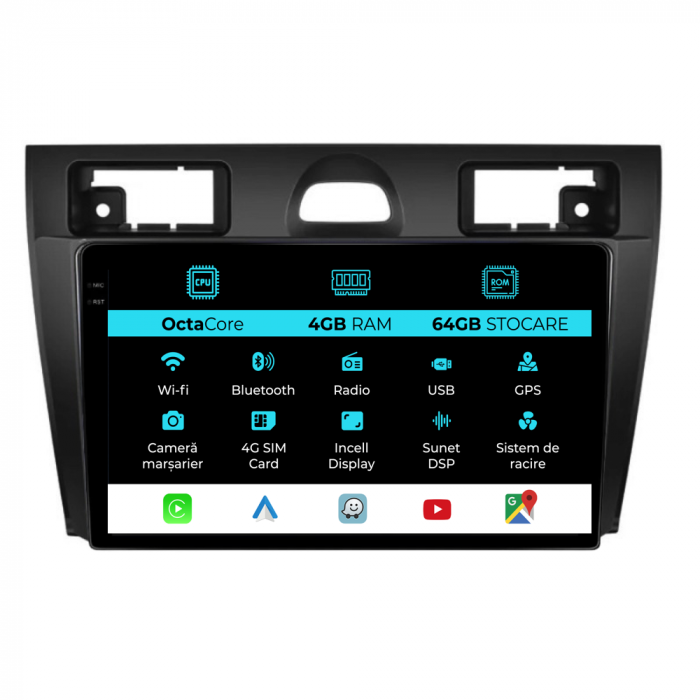 Navigatie Dedicata Ford Fiesta (2006-2011), 9Inch, 4Gb Ram, 64Gb Stocare, Carplay [1]