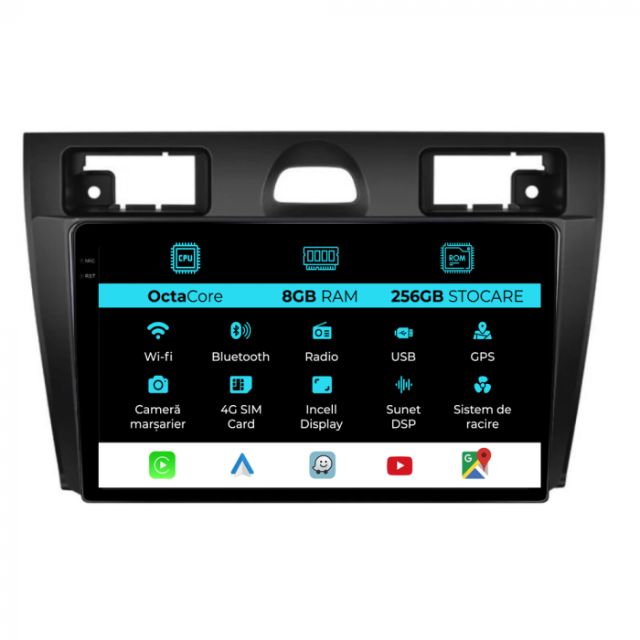 Navigatie Dedicata Ford Fiesta (2006-2011), 9Inch, 8Gb Ram, 256Gb Stocare, Carplay [1]