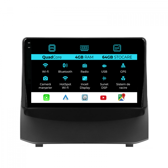 Navigatie Dedicata Ford Fiesta (2009-2017),QuadCore, 9Inch, 4Gb Ram, 64Gb Stocare, Carplay [1]