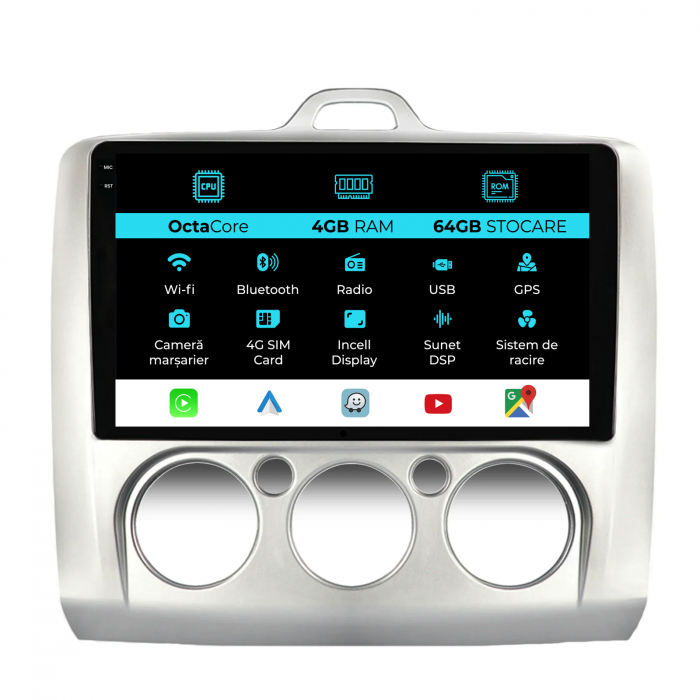 Navigatie Dedicata Ford Focus (2004-2012), 9Inch, 4Gb Ram, 64Gb Stocare, Carplay [1]