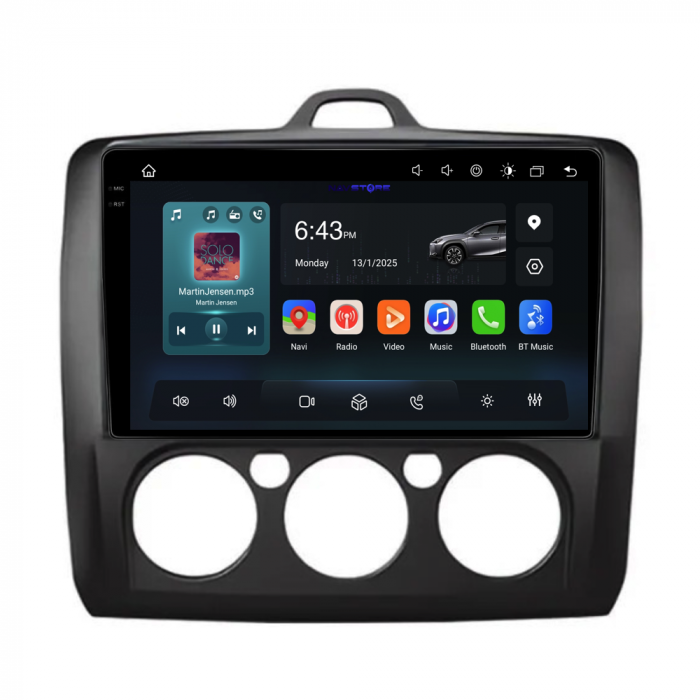 Navigatie Dedicata Ford Focus (2004-2012),QuadCore, 9Inch, 4Gb Ram, 64Gb Stocare, Carplay, Clima manuala [5]
